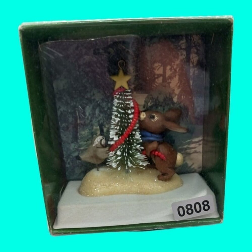 Hallmark vtg lot of 4 bunnies ornaments - Picture 2 of 5